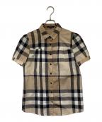 BURBERRY LONDONバーバリーロンドン）の古着「半袖シャツ」｜ベージュ×ネイビー