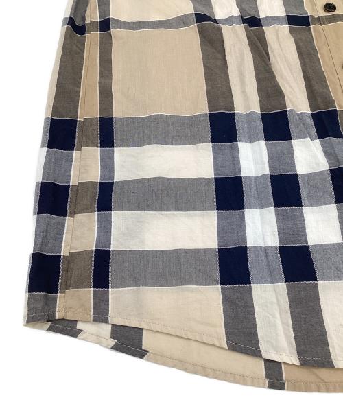 BURBERRY LONDON（バーバリーロンドン）BURBERRY LONDON (バーバリーロンドン) 半袖シャツ ベージュ×ネイビー サイズ:40の古着・服飾アイテム