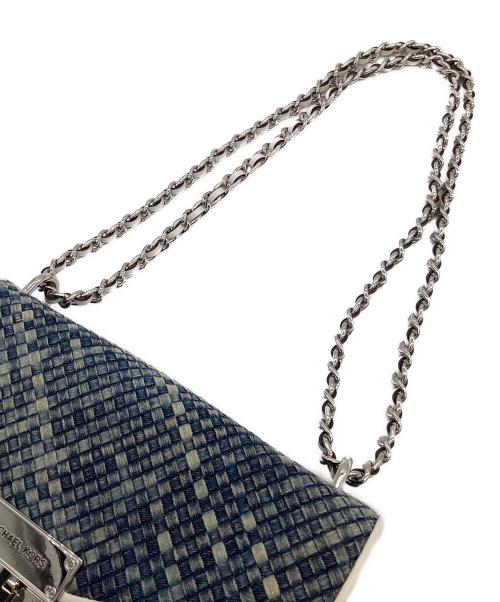 MICHAEL KORS（マイケルコース）MICHAEL KORS (マイケルコース) チェーンショルダーバッグ ブルーの古着・服飾アイテム