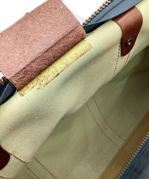 POLO RALPH LAUREN（ポロ・ラルフローレン）POLO RALPH LAUREN (ポロ・ラルフローレン) ボストンバッグ グリーン×ネイビーの古着・服飾アイテム
