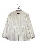 TOMORROW LAND collectionトゥモローランドコレクション）の古着「ポワンピケ ペプラムジャケット」｜ホワイト
