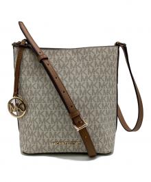 MICHAEL KORS（マイケルコース）の古着「Kimberly Small Bucket Bag（キンバリー スモール バケット バッグ）」｜ホワイト×ブラウン