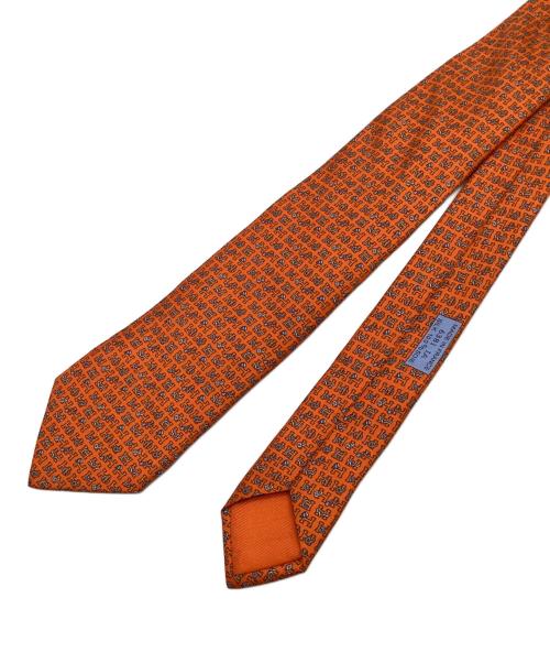 HERMES（エルメス）HERMES (エルメス) シルクネクタイ オレンジ サイズ:-の古着・服飾アイテム