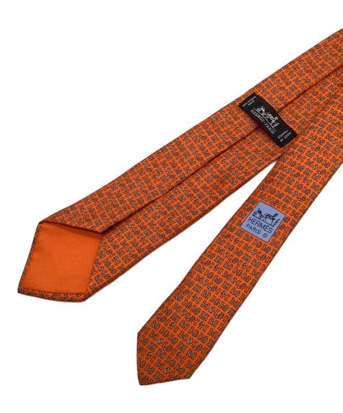 HERMES（エルメス）HERMES (エルメス) シルクネクタイ オレンジ サイズ:-の古着・服飾アイテム