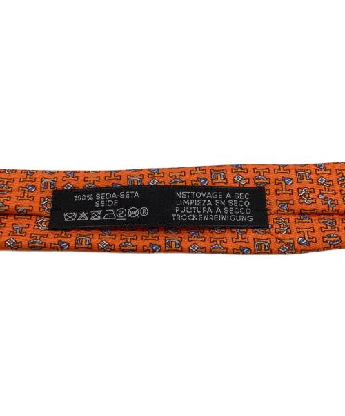 HERMES（エルメス）HERMES (エルメス) シルクネクタイ オレンジ サイズ:-の古着・服飾アイテム