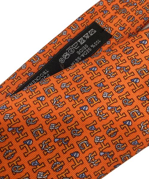 HERMES（エルメス）HERMES (エルメス) シルクネクタイ オレンジ サイズ:-の古着・服飾アイテム