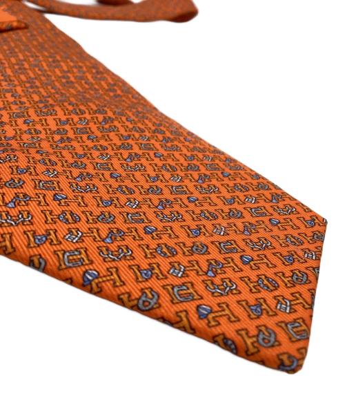 HERMES（エルメス）HERMES (エルメス) シルクネクタイ オレンジ サイズ:-の古着・服飾アイテム