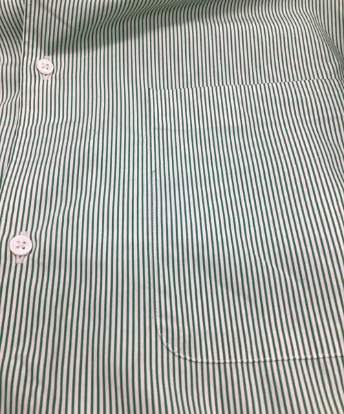 Graphpaper（グラフペーパー）Graphpaper (グラフペーパー) L/S Oversized Band Collar SH（ロングスリーブ オーバーサイズ バンドカラーシャツ） グリーン×ホワイト サイズ:Fの古着・服飾アイテム