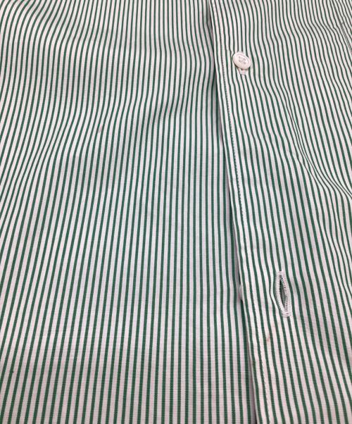 Graphpaper（グラフペーパー）Graphpaper (グラフペーパー) L/S Oversized Band Collar SH（ロングスリーブ オーバーサイズ バンドカラーシャツ） グリーン×ホワイト サイズ:Fの古着・服飾アイテム