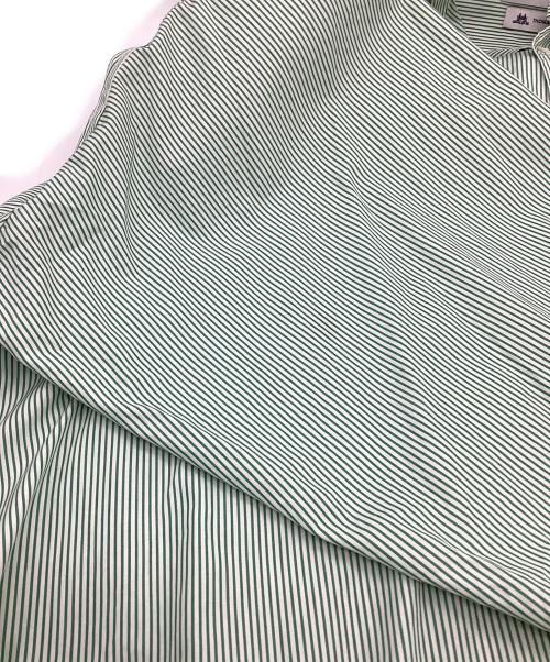Graphpaper（グラフペーパー）Graphpaper (グラフペーパー) L/S Oversized Band Collar SH（ロングスリーブ オーバーサイズ バンドカラーシャツ） グリーン×ホワイト サイズ:Fの古着・服飾アイテム
