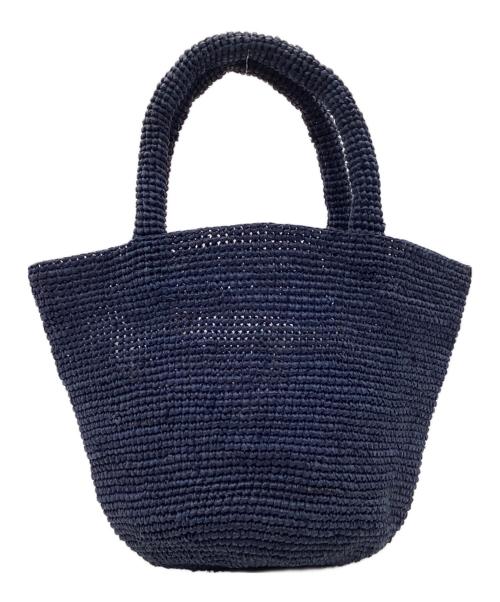 Sans-Arcidet（サン・アルシデ）Sans-Arcidet (サン・アルシデ) ラフィア ハンドバッグ ネイビーの古着・服飾アイテム