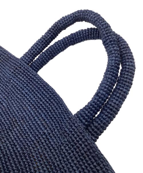 Sans-Arcidet（サン・アルシデ）Sans-Arcidet (サン・アルシデ) ラフィア ハンドバッグ ネイビーの古着・服飾アイテム