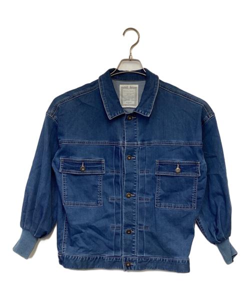 BEARDSLEY（ビアズリー）BEARDSLEY (ビアズリー) 袖パフ デニムジャケット ブルー サイズ:Fの古着・服飾アイテム
