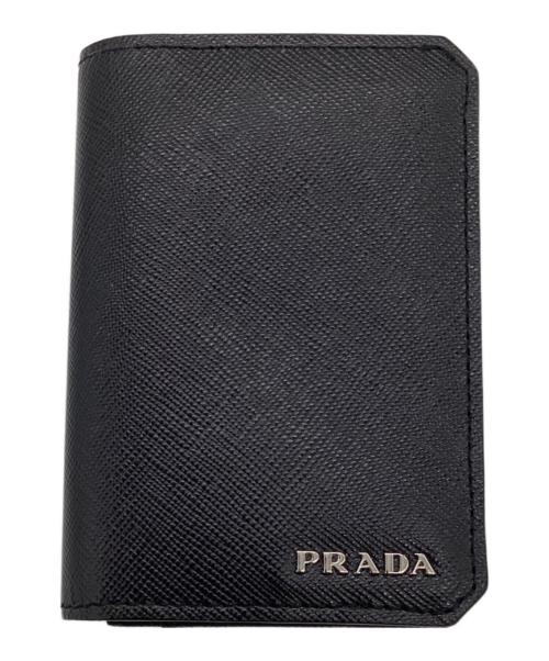 PRADA（プラダ）PRADA (プラダ) サフィアーノ カードケース ブラックの古着・服飾アイテム
