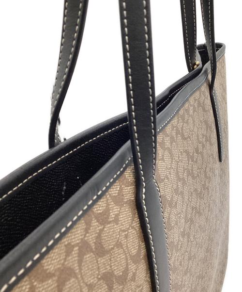 COACH（コーチ）COACH (コーチ) シグネチャー マイクロ シティ トート ブラウン×ブラックの古着・服飾アイテム