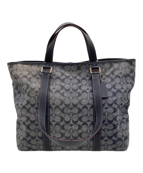 COACH（コーチ）COACH (コーチ) ハドソン ダブル ハンドル 2WAY トートバッグ ブルー×ネイビーの古着・服飾アイテム