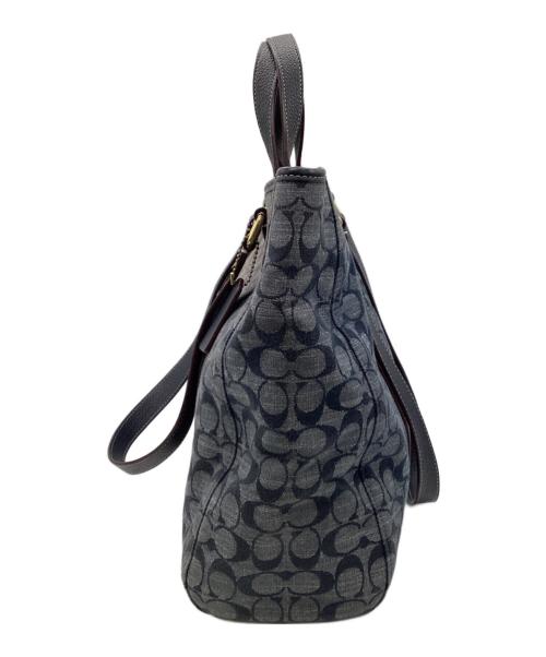 COACH（コーチ）COACH (コーチ) ハドソン ダブル ハンドル 2WAY トートバッグ ブルー×ネイビーの古着・服飾アイテム