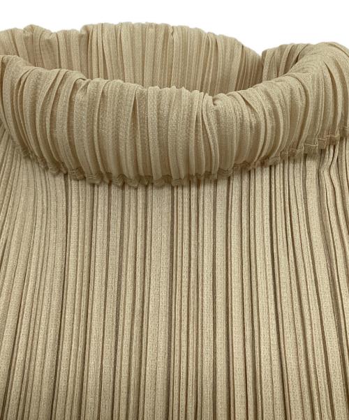 PLEATS PLEASE（プリーツプリーズ）PLEATS PLEASE (プリーツプリーズ) ハイネック ノースリーブカットソー ベージュ サイズ:4の古着・服飾アイテム