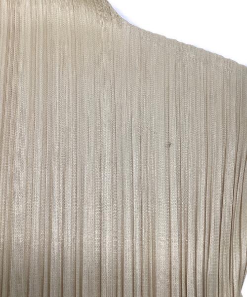 PLEATS PLEASE（プリーツプリーズ）PLEATS PLEASE (プリーツプリーズ) ハイネック ノースリーブカットソー ベージュ サイズ:4の古着・服飾アイテム