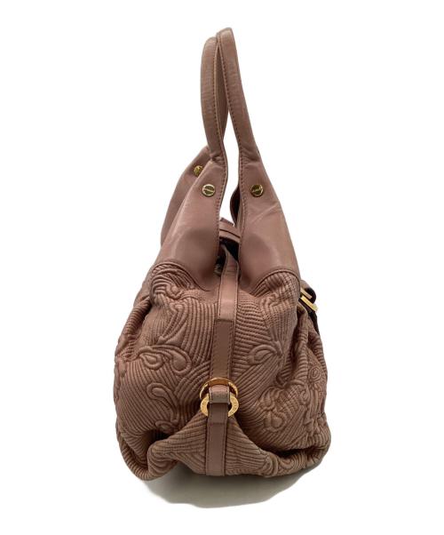 BVLGARI（ブルガリ）BVLGARI (ブルガリ) Chandra（チャンドラ）ハンドバッグ ピンクの古着・服飾アイテム