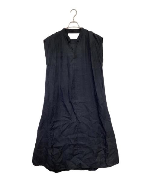 ticca（ティッカ）ticca (ティッカ) リネンフレンチスリーブバルーンドレス ネイビー サイズ:Fの古着・服飾アイテム