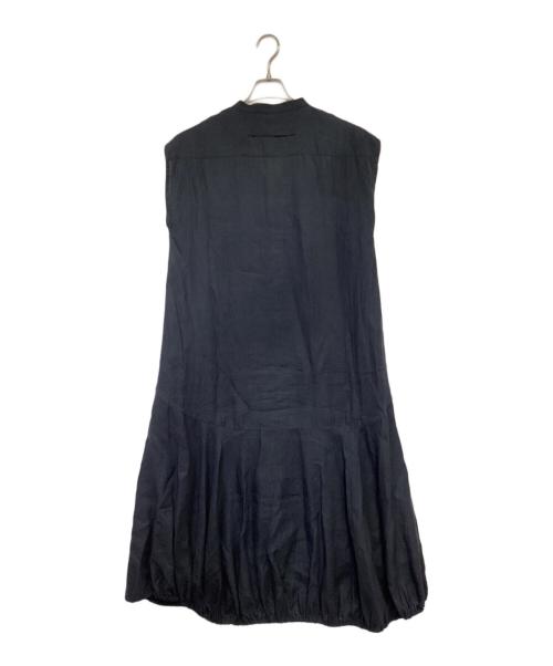 ticca（ティッカ）ticca (ティッカ) リネンフレンチスリーブバルーンドレス ネイビー サイズ:Fの古着・服飾アイテム