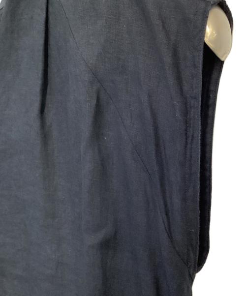 ticca（ティッカ）ticca (ティッカ) リネンフレンチスリーブバルーンドレス ネイビー サイズ:Fの古着・服飾アイテム