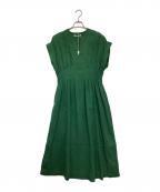 ne quittez pasヌキテパ）の古着「Cotton Double Gauze Tuck Dress（コットン ダブル ガーゼ タック ドレス）」｜グリーン