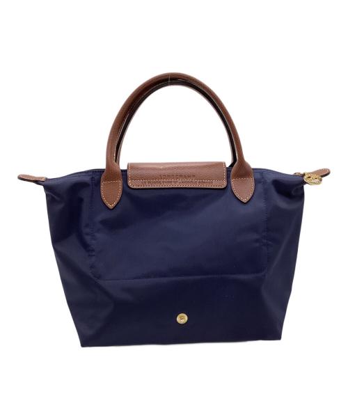 LONGCHAMP（ロンシャン）LONGCHAMP (ロンシャン) ル プリアージュ オリジナル S トップハンドルバッグ ネイビー×ブラウンの古着・服飾アイテム