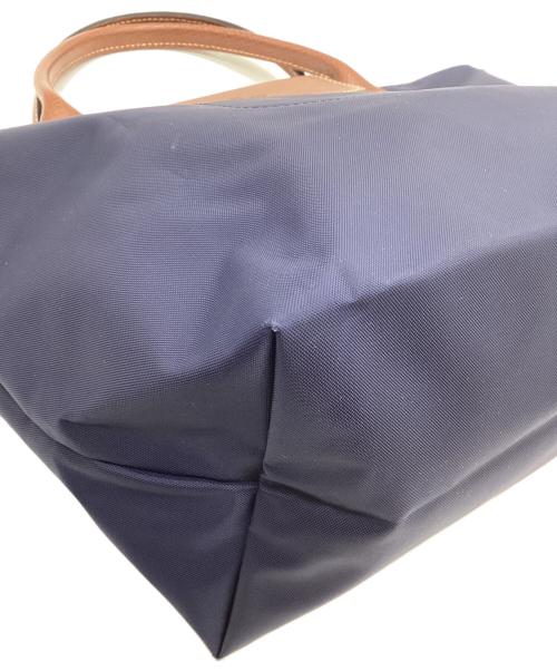 LONGCHAMP（ロンシャン）LONGCHAMP (ロンシャン) ル プリアージュ オリジナル S トップハンドルバッグ ネイビー×ブラウンの古着・服飾アイテム
