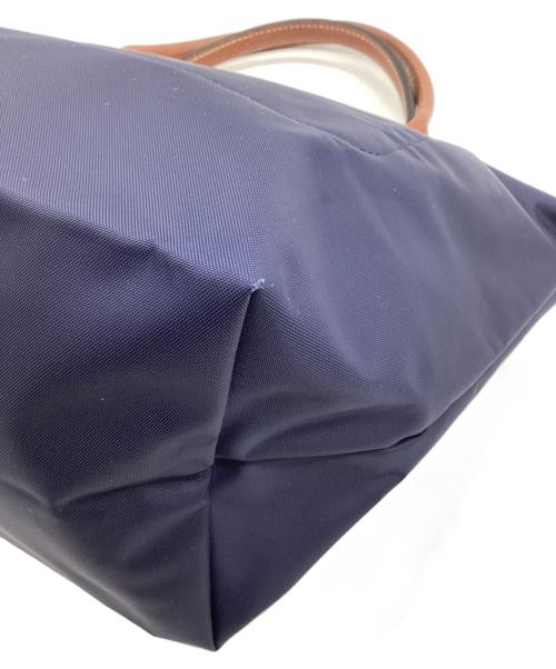LONGCHAMP（ロンシャン）LONGCHAMP (ロンシャン) ル プリアージュ オリジナル S トップハンドルバッグ ネイビー×ブラウンの古着・服飾アイテム