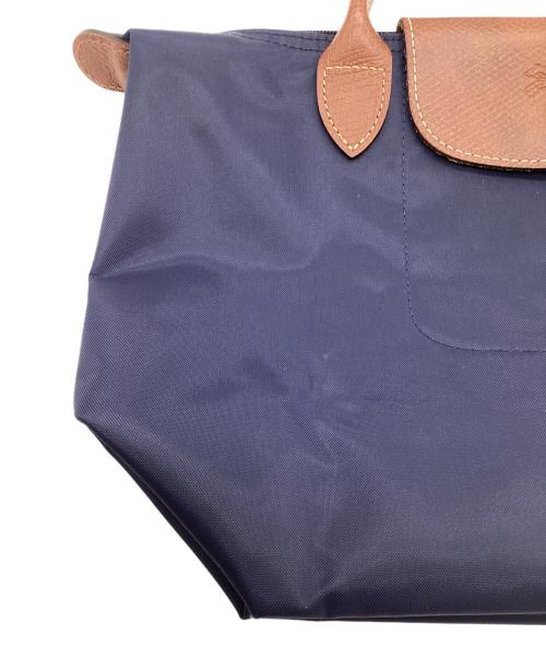 LONGCHAMP（ロンシャン）LONGCHAMP (ロンシャン) ル プリアージュ オリジナル S トップハンドルバッグ ネイビー×ブラウンの古着・服飾アイテム