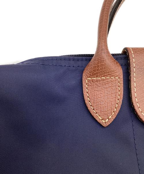 LONGCHAMP（ロンシャン）LONGCHAMP (ロンシャン) ル プリアージュ オリジナル S トップハンドルバッグ ネイビー×ブラウンの古着・服飾アイテム