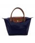 LONGCHAMP（ロンシャン）の古着「ル プリアージュ オリジナル S トップハンドルバッグ」｜ネイビー×ブラウン