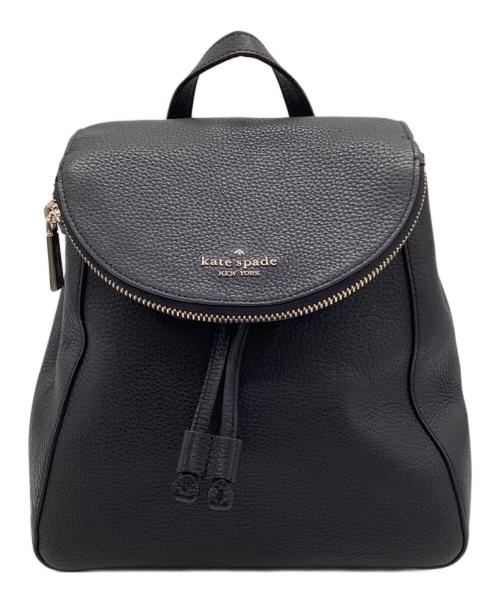 Kate Spade（ケイトスペード）Kate Spade (ケイトスペード) レイラ ミディアム フラップ バックパック ブラックの古着・服飾アイテム