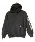 CarHartt（カーハート）の古着「Loose Fit Midweight Logo Sleeve Graphic Sweatshirt（ルーズ フィット ミッドウェイト ロゴ スリーブ グラフィック スウェット）パーカー」｜ブラック