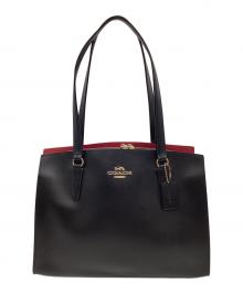 COACH（コーチ）の古着「Tatum Carryall 40（テイタム キャリーオール 40）トートバッグ」｜ブラック