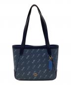 COACHコーチ）の古着「ホース アンド キャリッジ トート 27」｜ネイビー