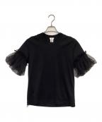 noir kei ninomiyaノワール ケイ ニノミヤ）の古着「チュール スリーブ Tシャツ」｜ブラック