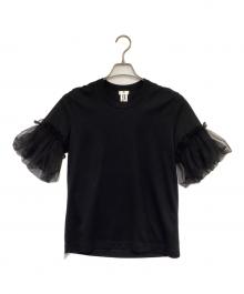 noir kei ninomiya（ノワール ケイ ニノミヤ）の古着「チュール スリーブ Tシャツ」｜ブラック