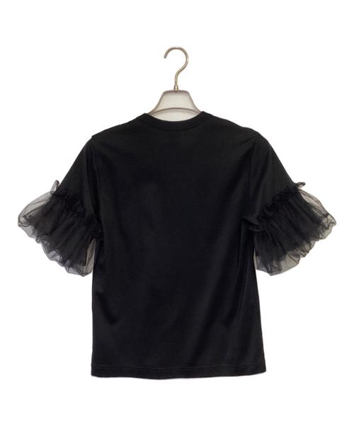 noir kei ninomiya（ノワール ケイ ニノミヤ）noir kei ninomiya (ノワール ケイ ニノミヤ) チュール スリーブ Tシャツ ブラック サイズ:Mの古着・服飾アイテム