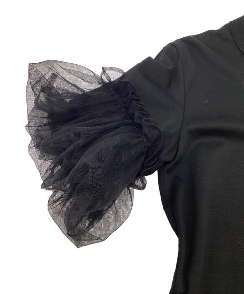 noir kei ninomiya（ノワール ケイ ニノミヤ）noir kei ninomiya (ノワール ケイ ニノミヤ) チュール スリーブ Tシャツ ブラック サイズ:Mの古着・服飾アイテム
