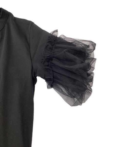 noir kei ninomiya（ノワール ケイ ニノミヤ）noir kei ninomiya (ノワール ケイ ニノミヤ) チュール スリーブ Tシャツ ブラック サイズ:Mの古着・服飾アイテム