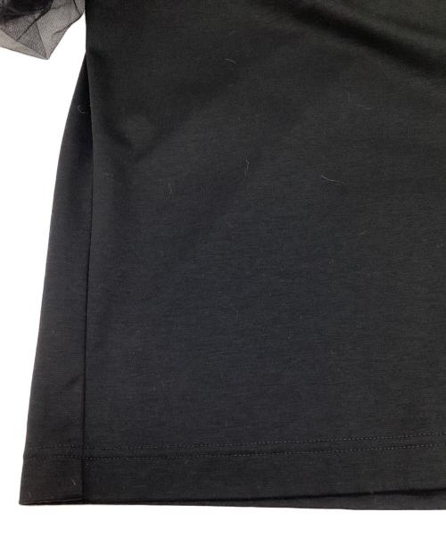 noir kei ninomiya（ノワール ケイ ニノミヤ）noir kei ninomiya (ノワール ケイ ニノミヤ) チュール スリーブ Tシャツ ブラック サイズ:Mの古着・服飾アイテム