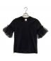 noir kei ninomiya（ノワール ケイ ニノミヤ）の古着「チュール スリーブ Tシャツ」｜ブラック