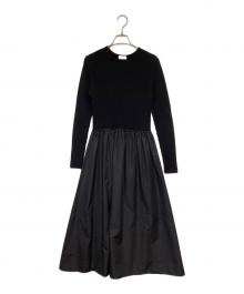 BALLSEY（ボールジィ）の古着「リンクスリブコンビ クルーネックワンピース」｜ブラック