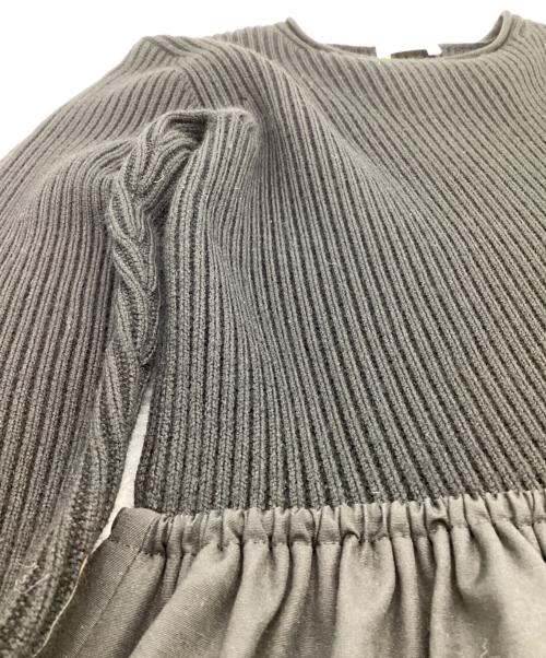 BALLSEY（ボールジィ）BALLSEY (ボールジィ) リンクスリブコンビ クルーネックワンピース ブラック サイズ:36の古着・服飾アイテム
