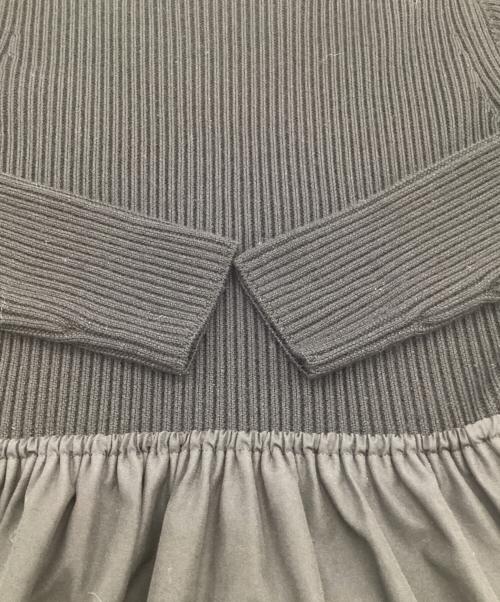 BALLSEY（ボールジィ）BALLSEY (ボールジィ) リンクスリブコンビ クルーネックワンピース ブラック サイズ:36の古着・服飾アイテム