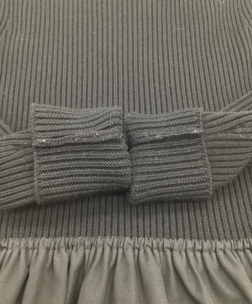 BALLSEY（ボールジィ）BALLSEY (ボールジィ) リンクスリブコンビ クルーネックワンピース ブラック サイズ:36の古着・服飾アイテム