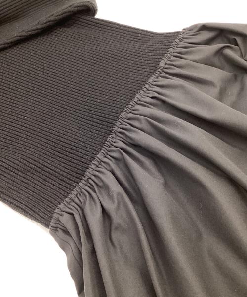 BALLSEY（ボールジィ）BALLSEY (ボールジィ) リンクスリブコンビ クルーネックワンピース ブラック サイズ:36の古着・服飾アイテム
